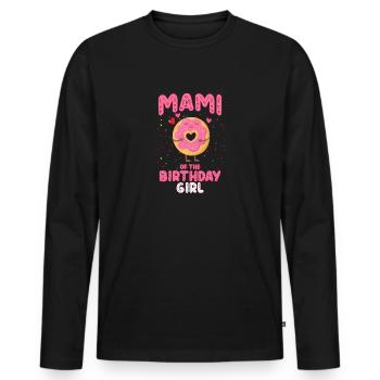 Mami De La Fille D’anniversaire Donut Grand-mère Nana - T-shirt manches longues Premium bio Homme - noir - Devant - Nico (187cm)