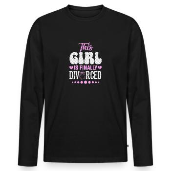 This Girl Is Finally Divorced Funny Happy Divorce - Men's Premium Organic Long Sleeve Shirt - black - Front - Nico (187cm)