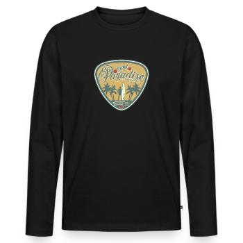Surf Paradise - catch the wave - Men's Premium Organic Long Sleeve Shirt - black - Front - Nico (187cm)