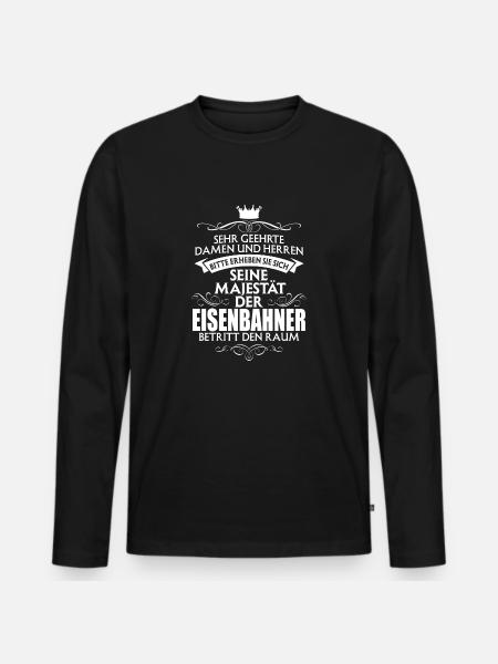 EISENBAHNER - Männer Premium Bio Langarmshirt - Schwarz