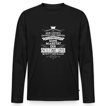 SCHORNSTEINFEGER - Männer Premium Bio Langarmshirt - Schwarz - Vorne - Nico (187cm)