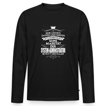 SYSTEM-ADMINISTRATOR - Männer Premium Bio Langarmshirt - Schwarz - Vorne - Nico (187cm)