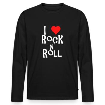 rock n' roll - Men's Premium Organic Long Sleeve Shirt - black - Front - Nico (187cm)