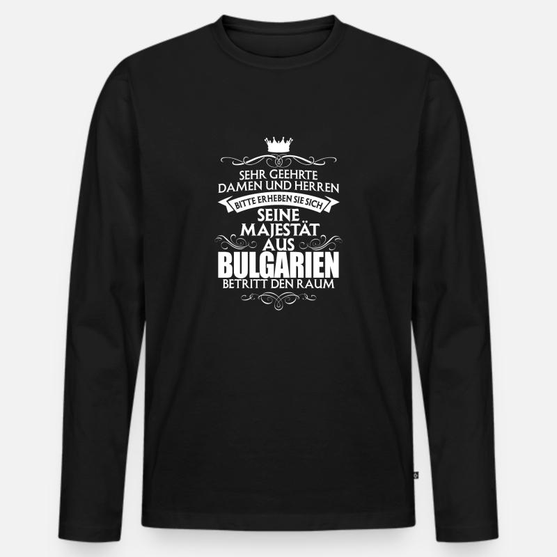 BULGARIEN - Majestät - Männer Premium Bio Langarmshirt - Schwarz
