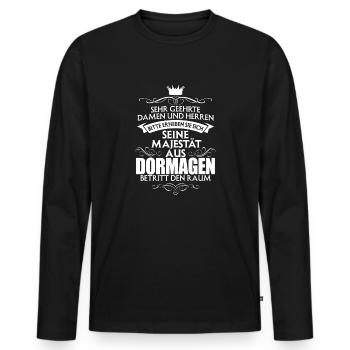DORMAGEN - Majestät - Männer Premium Bio Langarmshirt - Schwarz - Vorne - Nico (187cm)