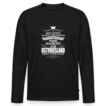 OSTFRIESLAND - Majestät - Männer Premium Bio Langarmshirt - Schwarz - Vorne - Nico (187cm)