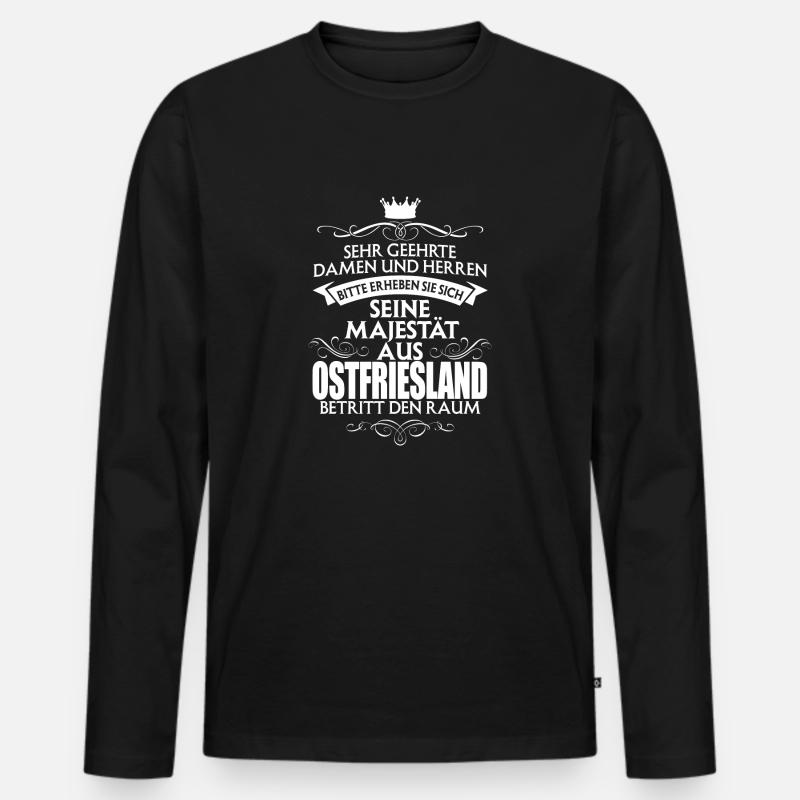 OSTFRIESLAND - Majestät - Männer Premium Bio Langarmshirt - Schwarz