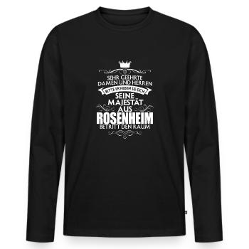 ROSENHEIM - Majestät - Männer Premium Bio Langarmshirt - Schwarz - Vorne - Nico (187cm)
