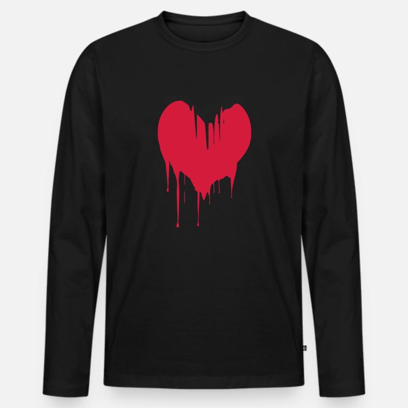 geschmolzenes herz - Männer Premium Bio Langarmshirt - Schwarz