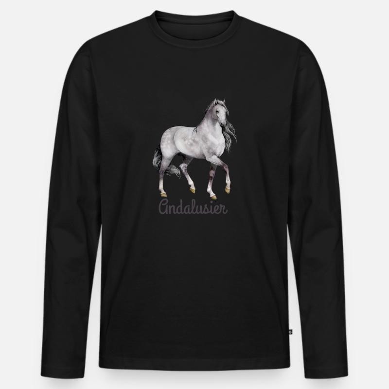 Andalusier - Männer Premium Bio Langarmshirt - Schwarz