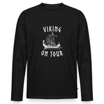 Viking Early Middle Ages reenactment - Men's Premium Organic Long Sleeve Shirt - black - Front - Nico (187cm)