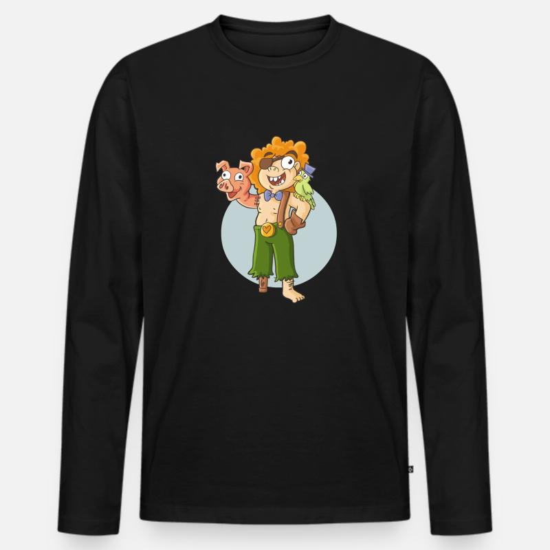 Pig-Hand 2 - Männer Premium Bio Langarmshirt - Schwarz
