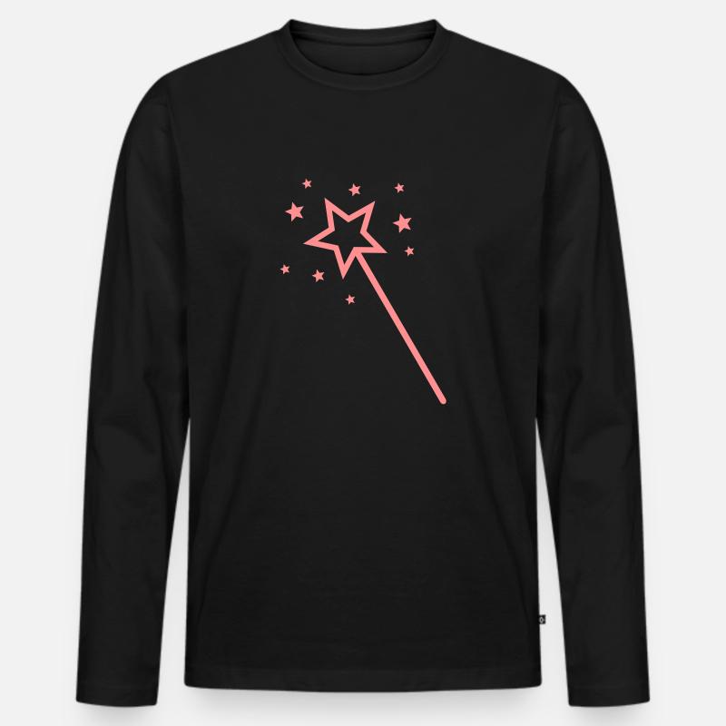 Feenstaub - Männer Premium Bio Langarmshirt - Schwarz