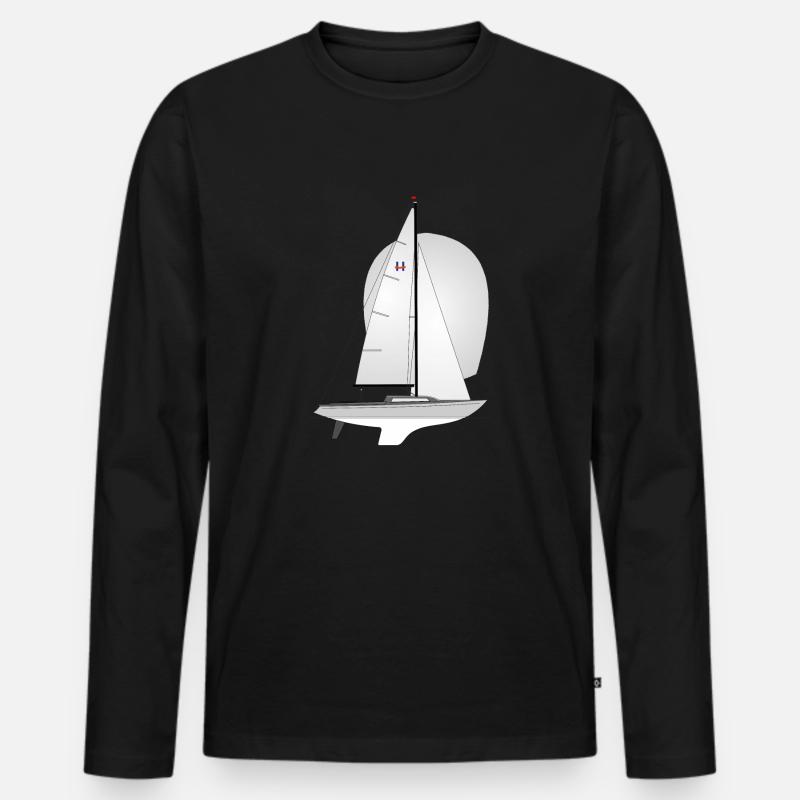 H Boot Riss - Männer Premium Bio Langarmshirt - Schwarz