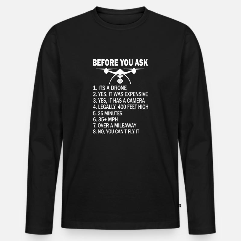 Drone FPV Drohnen - Männer Premium Bio Langarmshirt - Schwarz
