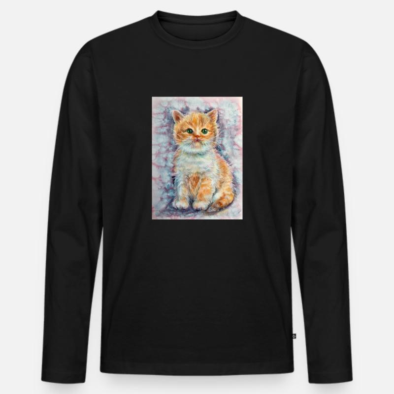 Little kitty. Kitten. - Männer Premium Bio Langarmshirt - Schwarz