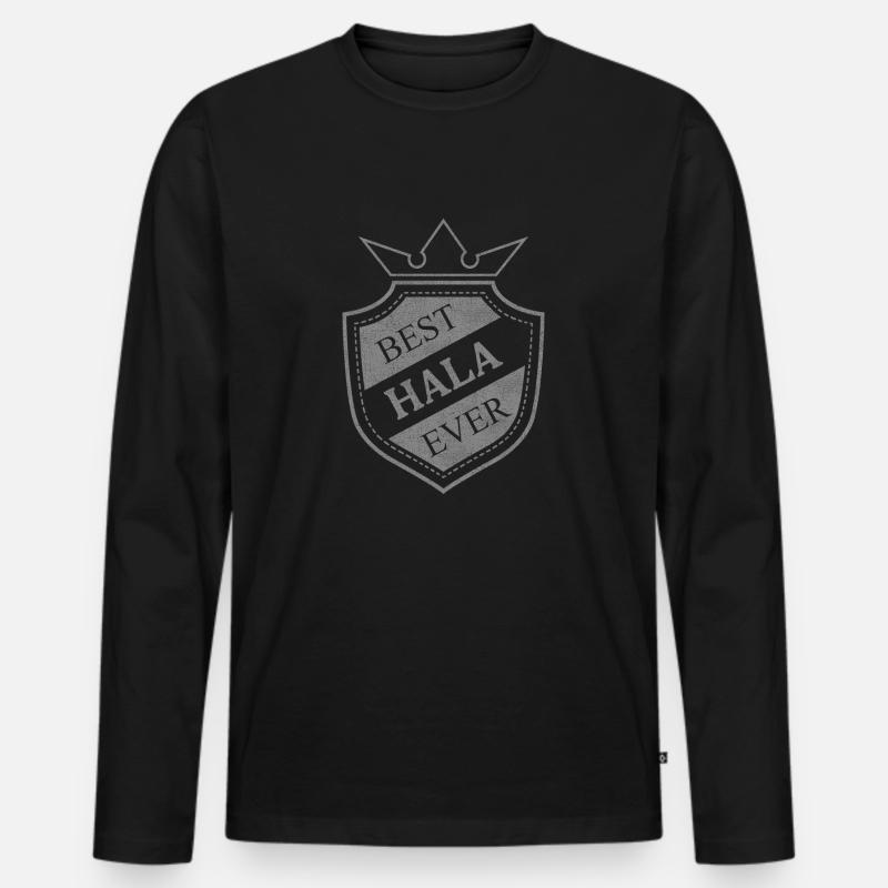 Hala - Männer Premium Bio Langarmshirt - Schwarz