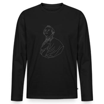 Skulptur, outline weiß - Männer Premium Bio Langarmshirt - Schwarz - Vorne - Nico (187cm)
