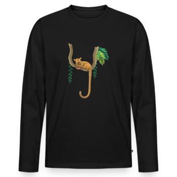 petit ours enveloppant - T-shirt manches longues Premium bio Homme - noir - Devant - Nico (187cm)