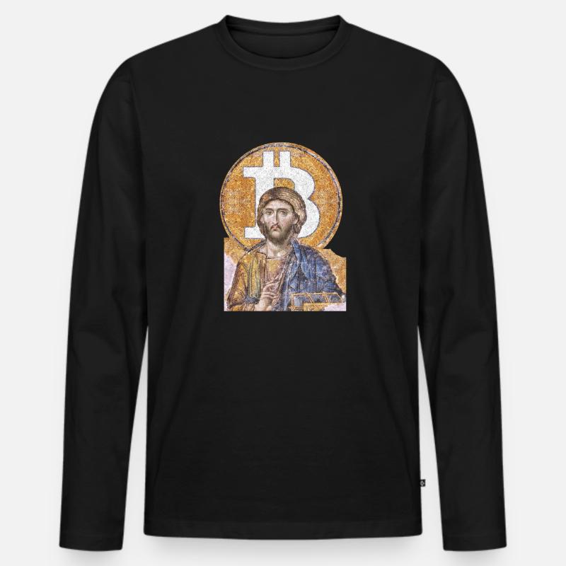 The Second Coming - BTC Messiah - Männer Premium Bio Langarmshirt - Schwarz