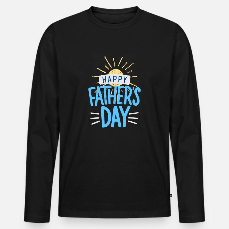 Happy Fathers day - Männer Premium Bio Langarmshirt - Schwarz