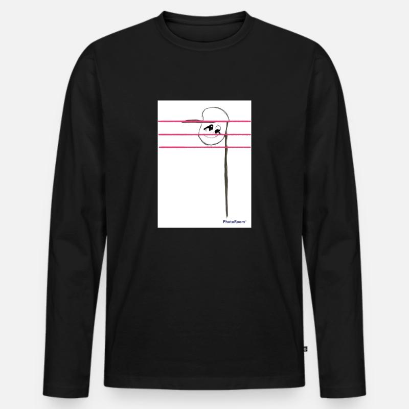Musiknote - Männer Premium Bio Langarmshirt - Schwarz