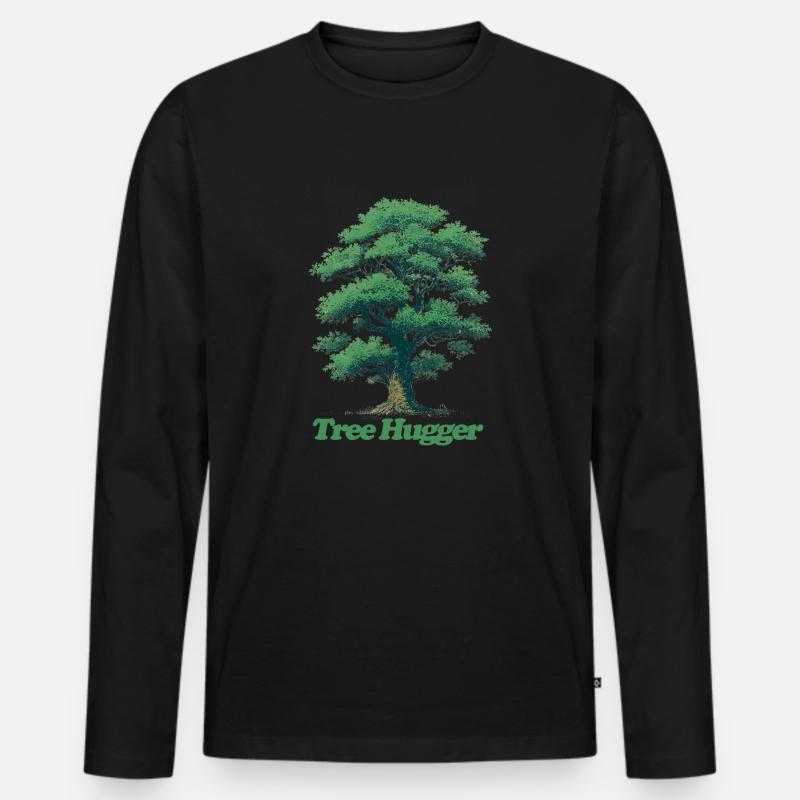 Baum-Umarmer - Männer Premium Bio Langarmshirt - Schwarz