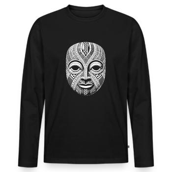 Masque - T-shirt manches longues Premium bio Homme - noir - Devant - Nico (187cm)