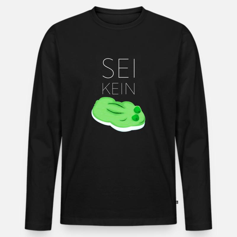 Sei kein Frosch Comic - Männer Premium Bio Langarmshirt - Schwarz