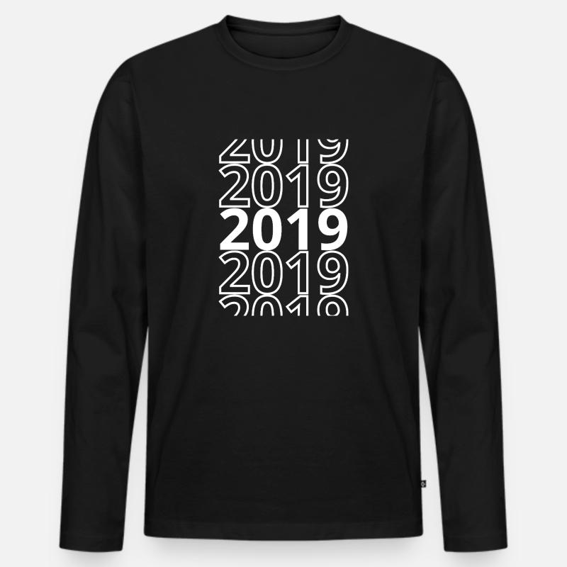 2019 2019 2019 - Männer Premium Bio Langarmshirt - Schwarz
