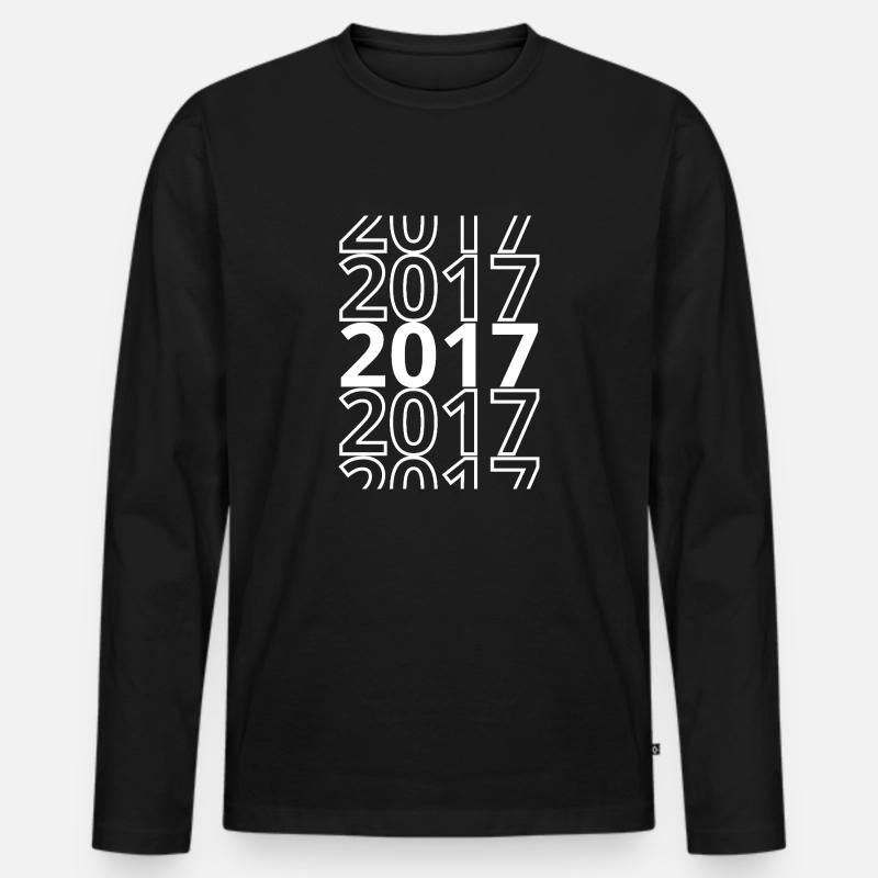 2017 2017 2017 - Männer Premium Bio Langarmshirt - Schwarz