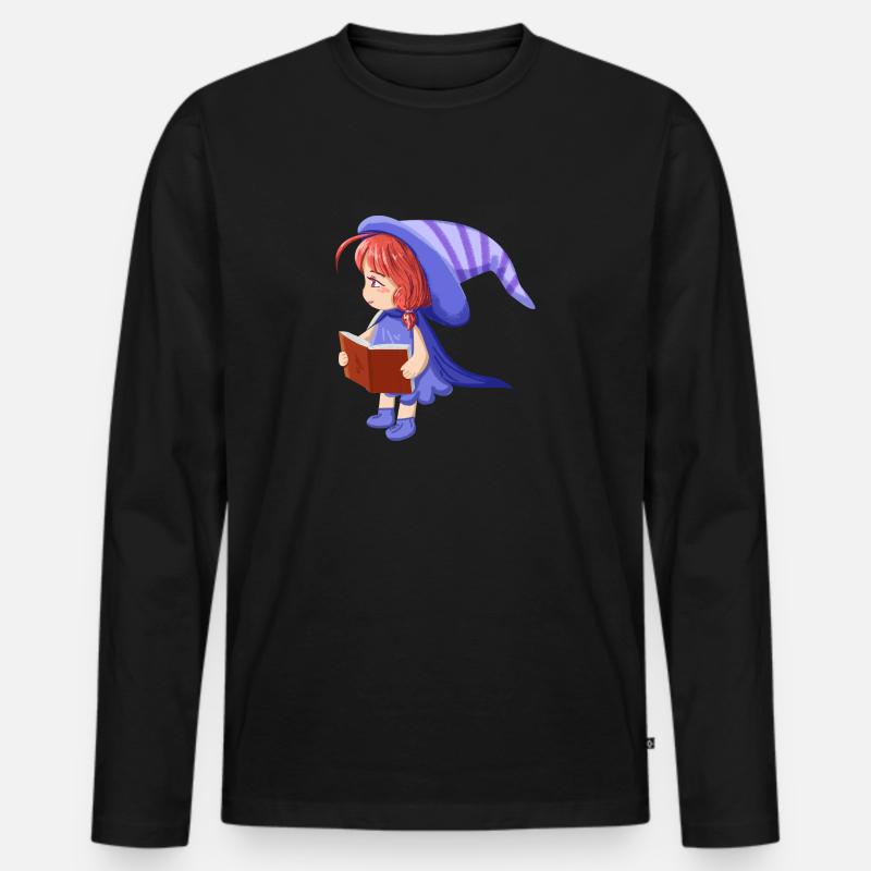 Magiermädchen - Männer Premium Bio Langarmshirt - Schwarz
