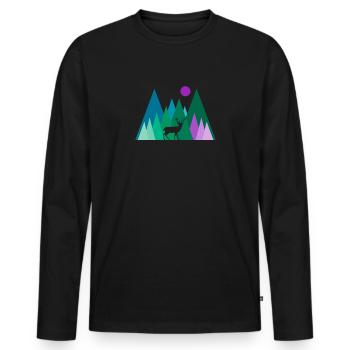 Résumé extérieur - T-shirt manches longues Premium bio Homme - noir - Devant - Nico (187cm)