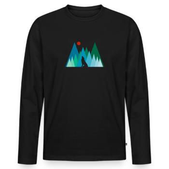 Extérieur - T-shirt manches longues Premium bio Homme - noir - Devant - Nico (187cm)