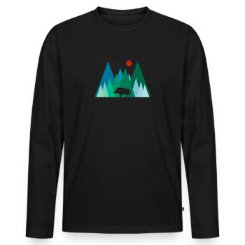 Extérieur - T-shirt manches longues Premium bio Homme - noir - Devant - Nico (187cm)