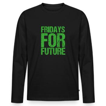 Fridays For Future - Männer Premium Bio Langarmshirt - Schwarz - Vorne - Nico (187cm)