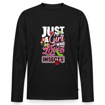 Entomology Entomologist Bugs Just A Girl Who - Männer Premium Bio Langarmshirt - Schwarz - Vorne - Nico (187cm)
