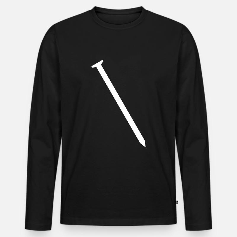 Nagel - Männer Premium Bio Langarmshirt - Schwarz