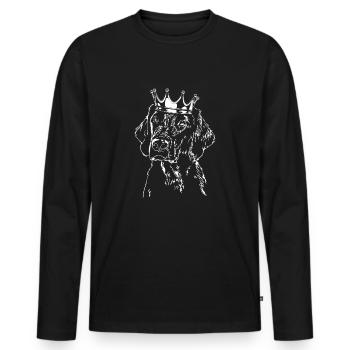 Flat COATED RETRIEVER chien chien chien - T-shirt manches longues Premium bio Homme - noir - Devant - Nico (187cm)