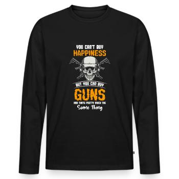 Waffen Schuss Jagd Sportschießen - Männer Premium Bio Langarmshirt - Schwarz - Vorne - Nico (187cm)
