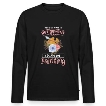 Paints Brush Painter Paint Roller - Men's Premium Organic Long Sleeve Shirt - black - Front - Nico (187cm)