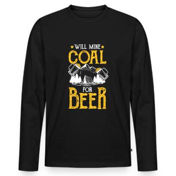 Miner Buddy Profession Stones - Men's Premium Organic Long Sleeve Shirt - black - Front - Nico (187cm)