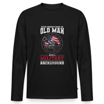 Leopard Fight Weapons Bundeswehr - Men's Premium Organic Long Sleeve Shirt - black - Front - Nico (187cm)