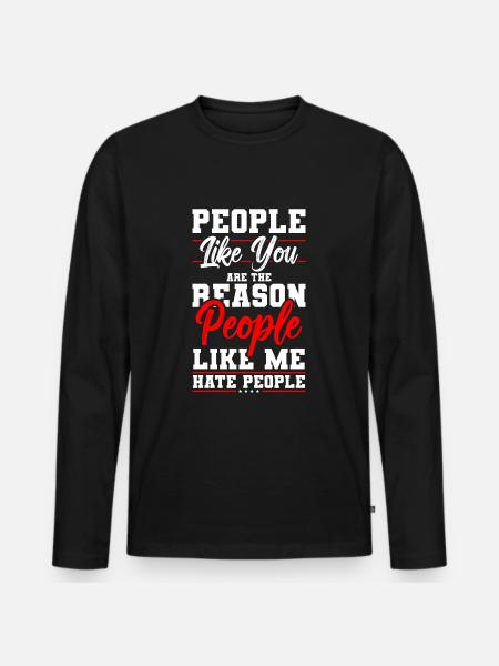 I hate people's aversion - Men's Premium Organic Long Sleeve Shirt - black