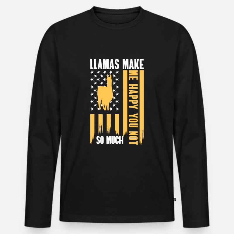 Kamel Nutztier Wolle - Männer Premium Bio Langarmshirt - Schwarz