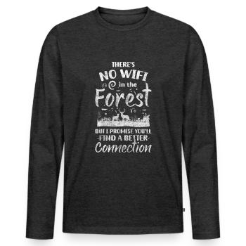 Trees Mountain Recreation Forester - Men's Premium Organic Long Sleeve Shirt - heather anthracite - Front - Nico (187cm)