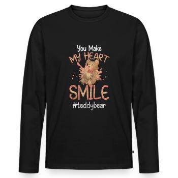 Cuddly Toy Offspring Toy Bear - Men's Premium Organic Long Sleeve Shirt - black - Front - Nico (187cm)