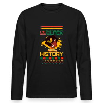 Africa Elephant Nature Serengeti - Men's Premium Organic Long Sleeve Shirt - black - Front - Nico (187cm)