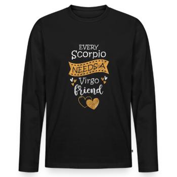 Tierkreiszeichen Astrologie - Männer Premium Bio Langarmshirt - Schwarz - Vorne - Nico (187cm)