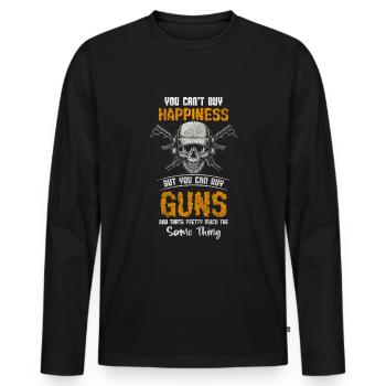Armes, tir sportif, revolvers - T-shirt manches longues Premium bio Homme - noir - Devant - Nico (187cm)
